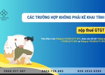 Các trường hợp không phải kê khai tính nộp thuế GTGT